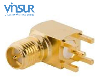 11922040 -- RF CONNECTOR - 50OHMS, RP SMA FEMALE, RIGHT ANGLE, PCB-THROUGH HOLE, ROUND POST